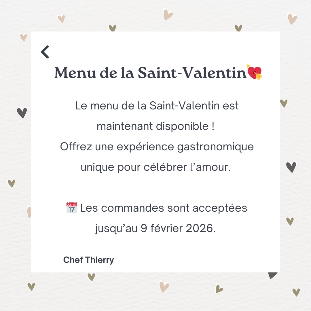 Menu de la Saint-Valentin